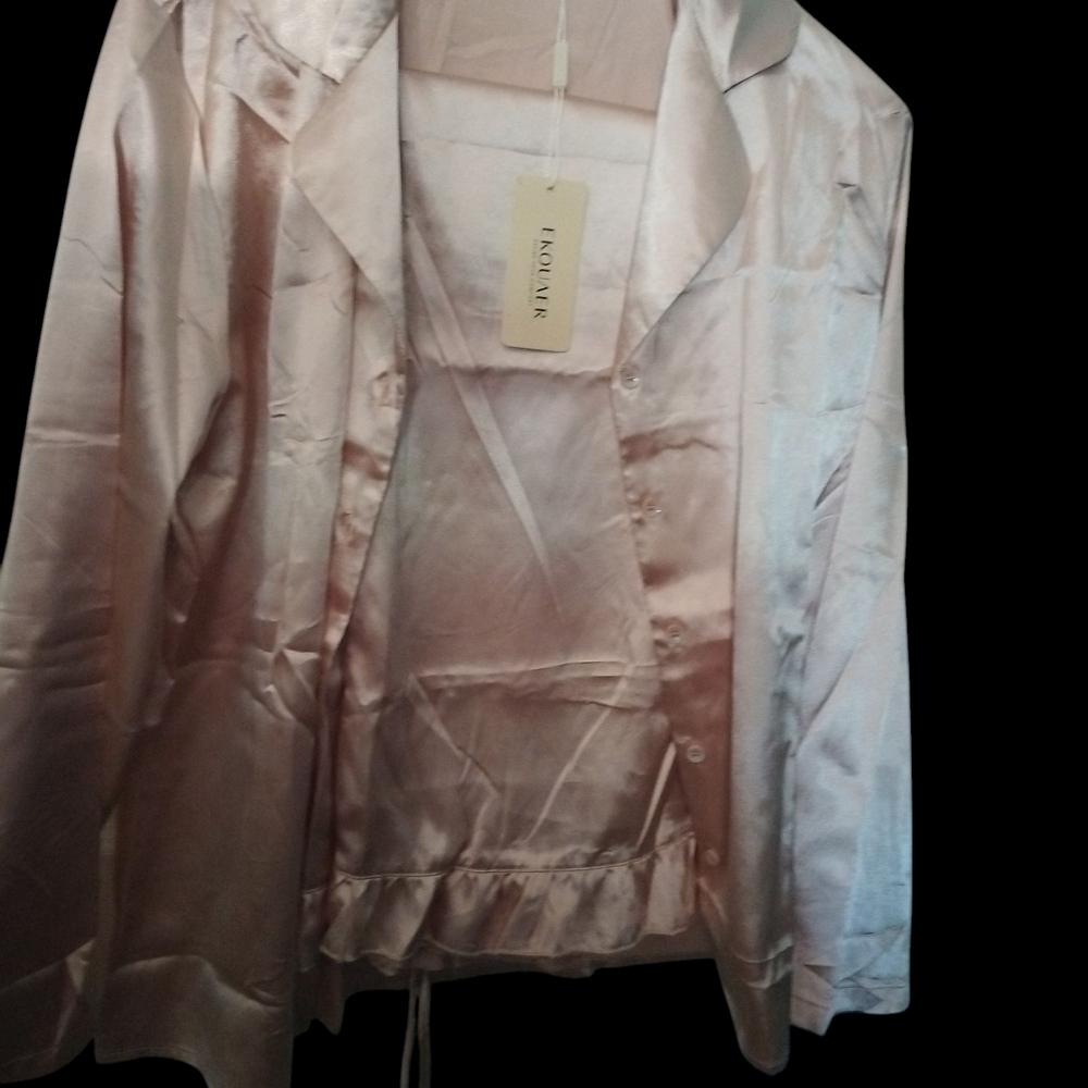 Ekouarr gold Satin Pajama Set